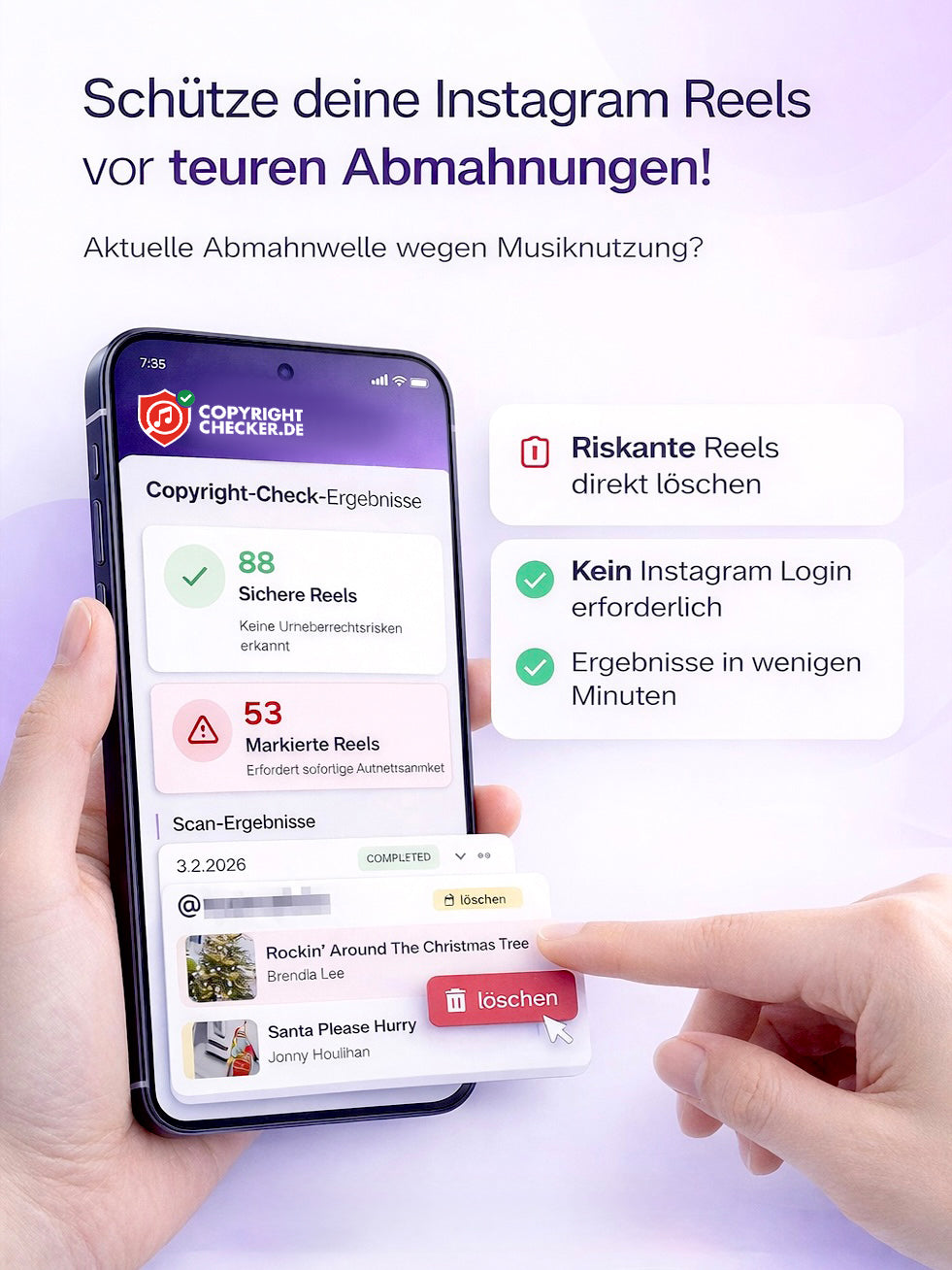 copyright check, copyright checker, instagram reels, abmahnung, tiktok abmahnung, schützen, schutz